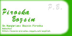 piroska bozsin business card